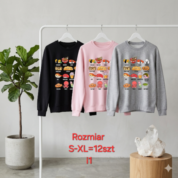 Bluzki damskie jeansy Roz S-XL, 1 Kolor Paczka 12 szt 1